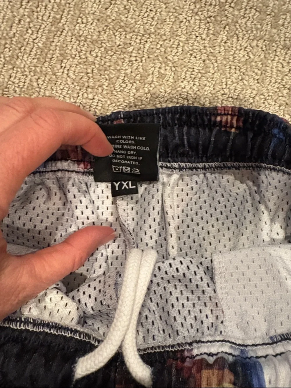 OVERTIME Kids Pixel-Print Athletic Shorts in Black & Multicolor - Picture 4 of 5